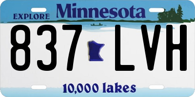 MN license plate 837LVH