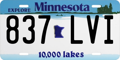 MN license plate 837LVI