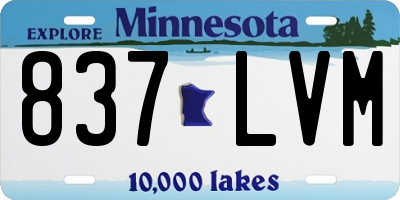 MN license plate 837LVM