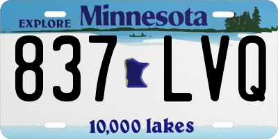 MN license plate 837LVQ