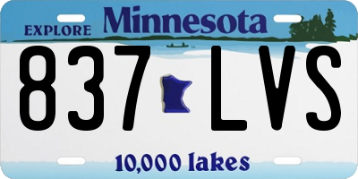 MN license plate 837LVS