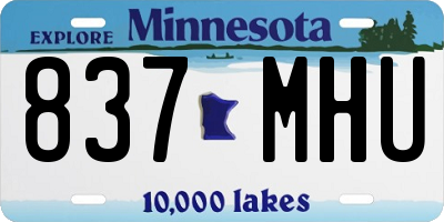 MN license plate 837MHU