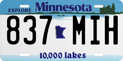 MN license plate 837MIH