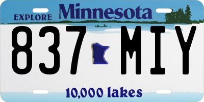 MN license plate 837MIY