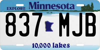 MN license plate 837MJB