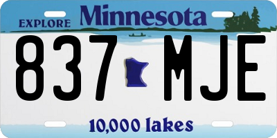 MN license plate 837MJE