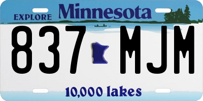 MN license plate 837MJM