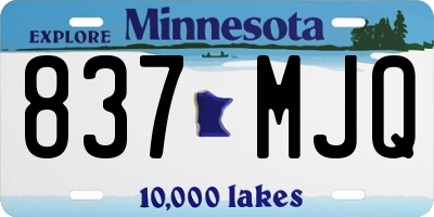 MN license plate 837MJQ