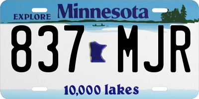 MN license plate 837MJR