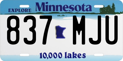 MN license plate 837MJU