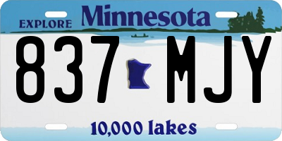 MN license plate 837MJY