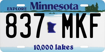MN license plate 837MKF