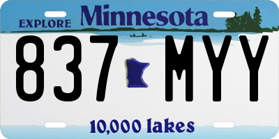 MN license plate 837MYY