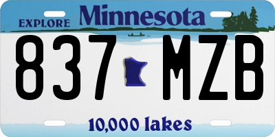 MN license plate 837MZB