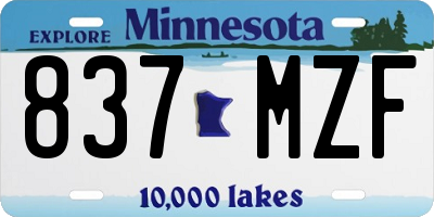 MN license plate 837MZF