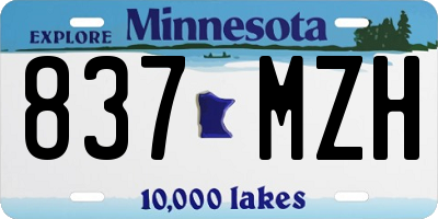 MN license plate 837MZH