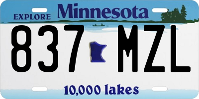MN license plate 837MZL