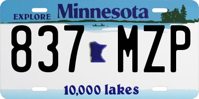 MN license plate 837MZP