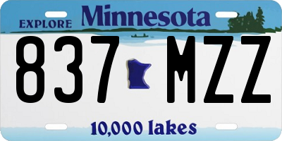MN license plate 837MZZ