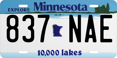 MN license plate 837NAE