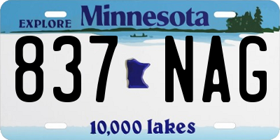 MN license plate 837NAG