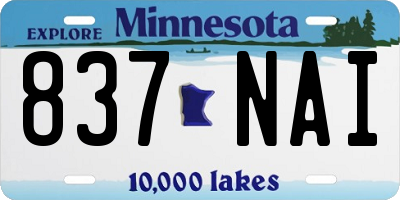 MN license plate 837NAI