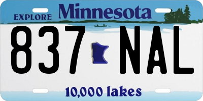 MN license plate 837NAL