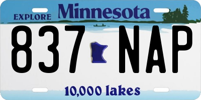MN license plate 837NAP