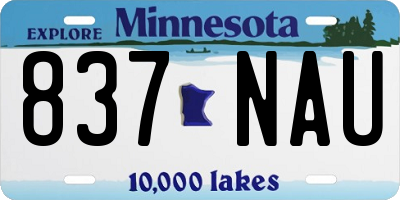 MN license plate 837NAU