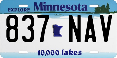 MN license plate 837NAV