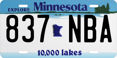 MN license plate 837NBA