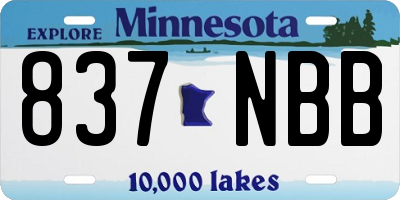 MN license plate 837NBB