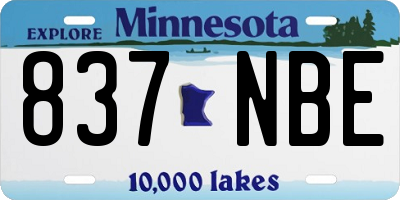 MN license plate 837NBE