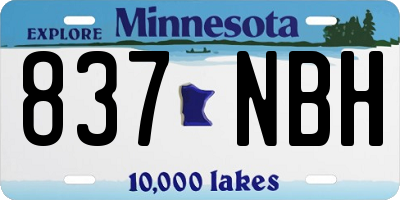 MN license plate 837NBH
