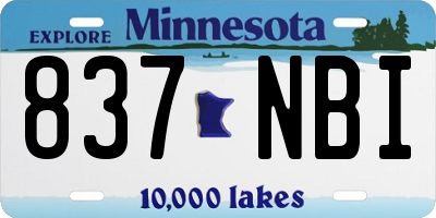 MN license plate 837NBI