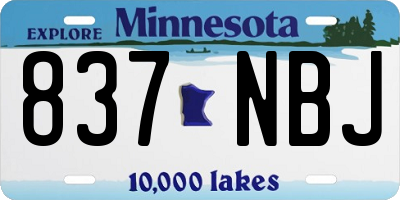 MN license plate 837NBJ