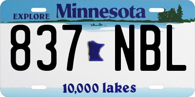 MN license plate 837NBL
