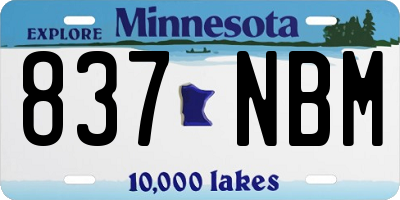 MN license plate 837NBM