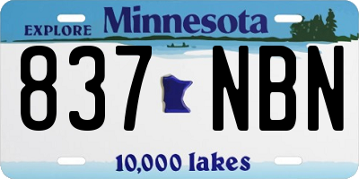 MN license plate 837NBN