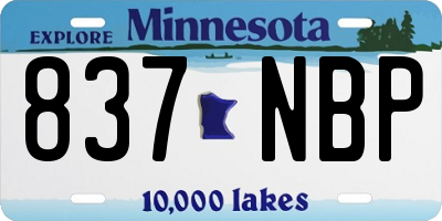 MN license plate 837NBP