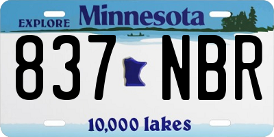 MN license plate 837NBR