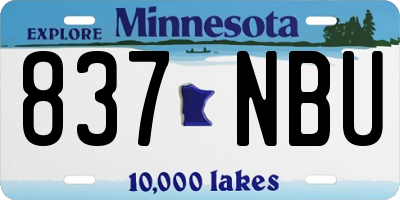 MN license plate 837NBU