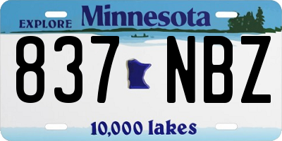 MN license plate 837NBZ