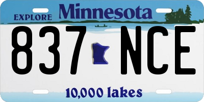 MN license plate 837NCE