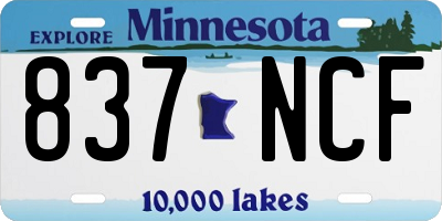 MN license plate 837NCF