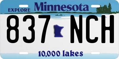 MN license plate 837NCH