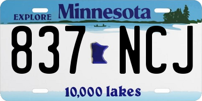 MN license plate 837NCJ