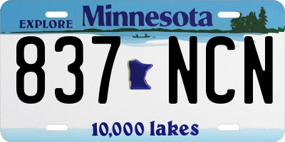 MN license plate 837NCN