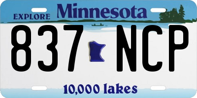 MN license plate 837NCP