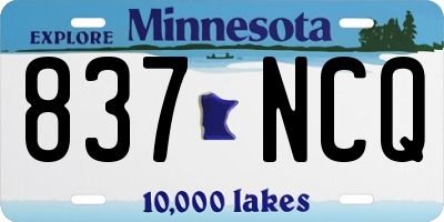 MN license plate 837NCQ